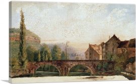 The Pont De Nahin At Ornans 1837-1-Panel-26x18x1.5 Thick