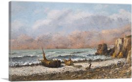 Two Boats On The Beach-1-Panel-26x18x1.5 Thick