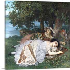 Young Ladies Beside The Seine Summer 1856-1-Panel-18x18x1.5 Thick