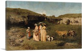 Young Ladies Of The Village 1851-1-Panel-12x8x.75 Thick