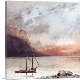 Sunset Of Lake Leman 1874-1-Panel-26x26x.75 Thick