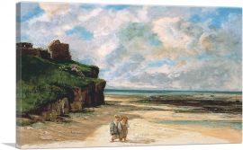The Beach At Saint Aubin Sur Mer 1867-1-Panel-18x12x1.5 Thick
