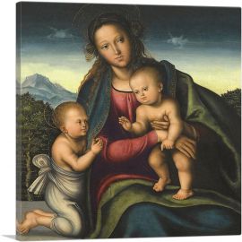 The Virgin And Child With The Infant Saint John-1-Panel-18x18x1.5 Thick