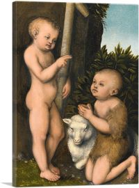 The Young Christ Adored By Saint John The Baptist-1-Panel-12x8x.75 Thick
