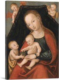 Virgin And Child With St. John Baptist And Two Angels-1-Panel-40x26x1.5 Thick