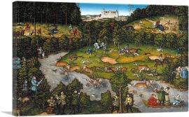 Hunting Near Hartenfels Castle 1540-1-Panel-26x18x1.5 Thick