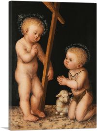 Infant Jesus And John The Baptist As Child-1-Panel-12x8x.75 Thick