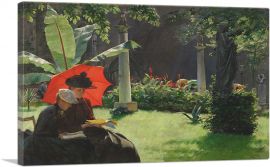 Afternoon In The Cluny Garden Paris 1889-1-Panel-18x12x1.5 Thick