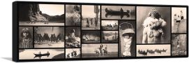 American Indian War Group - Apache Baby - Morning Lights Mohave Collage-1-Panel-48x16x1.5 Thick