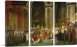 The Coronation Of Napoleon At Notre-Dame De Paris 1804-3-Panels-60x40x1.5 Thick