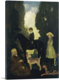 Children Dogs And Pony 1905-1-Panel-12x8x.75 Thick