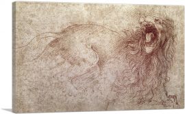 Sketch of a Roaring Lion-1-Panel-26x18x1.5 Thick
