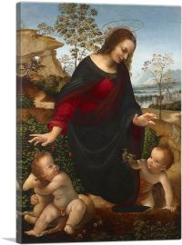 The Madonna and Child with the Infant Saint John the Baptist 1475-1-Panel-26x18x1.5 Thick