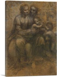 The Virgin and Child with St. Anne and St. John the Baptist 1499-1-Panel-40x26x1.5 Thick