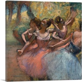 Four Ballet Dancers on Stage 1885-1-Panel-18x18x1.5 Thick