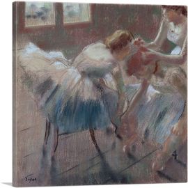 Three Dancers Preparing for Class 1878-1-Panel-18x18x1.5 Thick