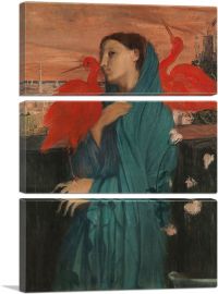 Young Woman with Ibis 1862-3-Panels-90x60x1.5 Thick