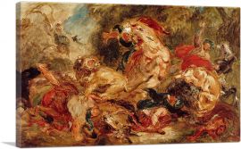 Study for The Lion Hunt 1854-1-Panel-26x18x1.5 Thick