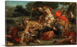 The Lion Hunt 1854-1-Panel-12x8x.75 Thick