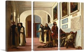 Christopher Columbus and His Son at La Rabida 1838-3-Panels-90x60x1.5 Thick