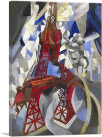 Red Eiffel Tower 1911-1-Panel-26x18x1.5 Thick