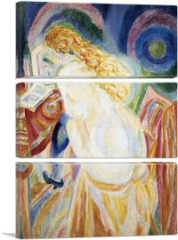 Female Nude Reading 1915-3-Panels-60x40x1.5 Thick
