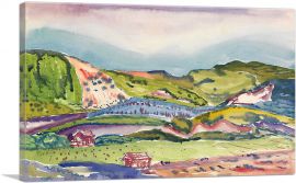 Mountain with Red House 1913-1-Panel-18x12x1.5 Thick