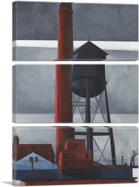 Chimney and Water Tower 1931-3-Panels-90x60x1.5 Thick