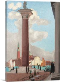 Small View Of Venice Saint Theodore Column 1922-1-Panel-40x26x1.5 Thick
