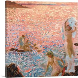 Bathers At Sunshine 1912-1-Panel-18x18x1.5 Thick