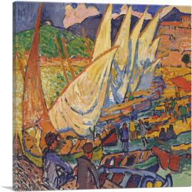 Fishing Boats Collioure-1-Panel-18x18x1.5 Thick
