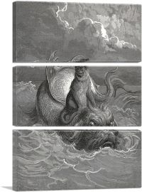 The Monkey And The Dolphin-3-Panels-90x60x1.5 Thick
