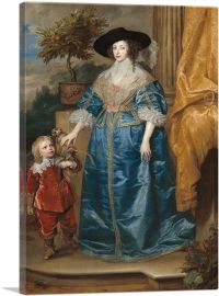 Henrietta Maria And The Dwarf Sir Jeffrey Hudson 1633-1-Panel-40x26x1.5 Thick