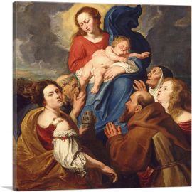 Madonaa And Child With Five Saints-1-Panel-12x12x1.5 Thick