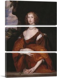 Portrait Of Mary Hill Lady Killigrew 1638-3-Panels-90x60x1.5 Thick
