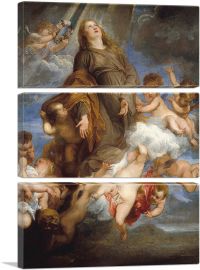 Saint Rosalie Interceding For Plague-Stricken Of Palermo 1624-3-Panels-60x40x1.5 Thick
