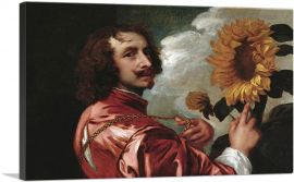 Self-Portrait With a Sunflower 1633-1-Panel-26x18x1.5 Thick
