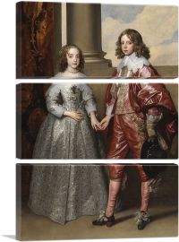 William II Prince Of Orange And His Bride Mary Stuart 1641-3-Panels-90x60x1.5 Thick