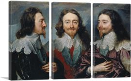 Charles I In Three Positions 1635-3-Panels-60x40x1.5 Thick