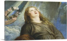 Face Of Saint Rosalie From Interceding Plague-Stricken Of Palermo 1624-1-Panel-12x8x.75 Thick