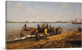 Shad Fishing Gloucester Delaware River 1881-1-Panel-18x12x1.5 Thick