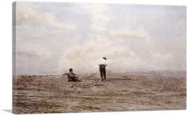 Tending The Fishing Nets 1882-1-Panel-18x12x1.5 Thick