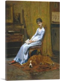 The Artist's Wife And His Setter Dog 1884-1-Panel-26x18x1.5 Thick