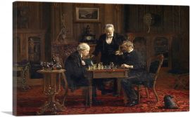 The Chess Players 1876-1-Panel-12x8x.75 Thick