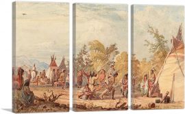 Marriage Custom Of The Indians 1849-3-Panels-90x60x1.5 Thick