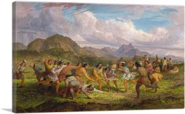 Sioux Indians Lacrosse Playing Ball 1851-1-Panel-60x40x1.5 Thick