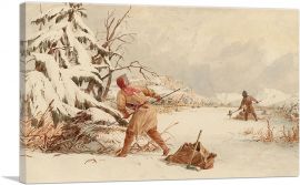 Spearing Muskrats In Winter-1-Panel-18x12x1.5 Thick