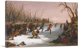 Ballplay Of Dakota On St. Peters River In Winter 1848-1-Panel-40x26x1.5 Thick