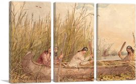 Gathering Wild Rice-3-Panels-90x60x1.5 Thick