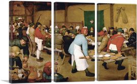The Peasant Wedding 1569-3-Panels-60x40x1.5 Thick